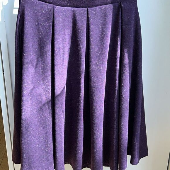 Power 💥 Purple Sparkle ❇️ ✨2 Pocket Skirt Fit & Flare Skirt NWT - Picture 3 of 17